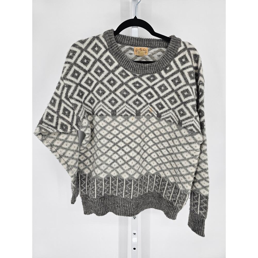 Vintage Carson Pirie Scott & Co Mens Sz L Crew Neck Knit Sweater Gray